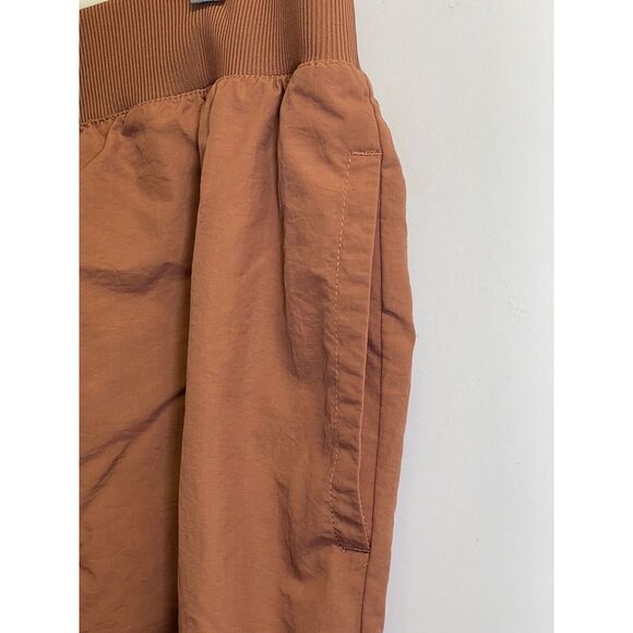 NEW DSG X TWITCH + ALLISON Men's Size L Nylon Track Pants Brown Rust Zip Ankle - Picture 7 of 14